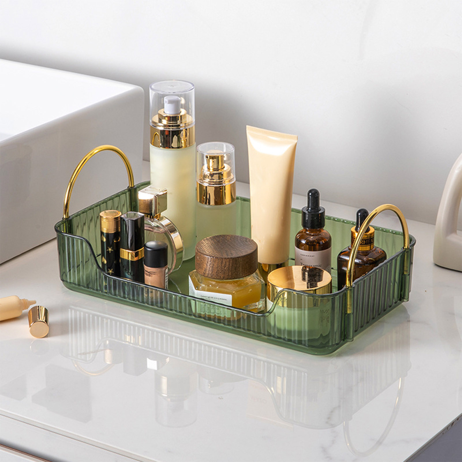 Luxury Skincare Products - ชั้นวางของในห้องน้ำ อะคริลิคหรูหรา สำหรับเก็บเครื่องประดับ เครื่องสำอาง ผลิตภัณฑ์ดูแลผิว อุปกรณ์จัดแต่งทรงผม